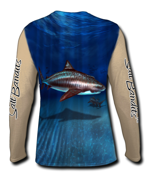 Tiger Shark Performance Long Sleeve Shirt Youth Large,SaltyScales