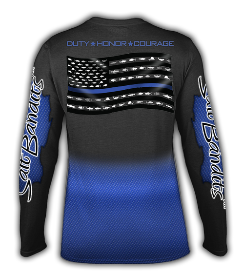 SaltBandits™ Thin Blue Line Performance Long Sleeve T-shirt